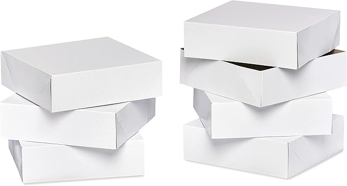 American Greetings Square White Gift Boxes with Lids, for Birthdays, Holidays and All Occasions, (6 Boxes, 9'' x 9'')