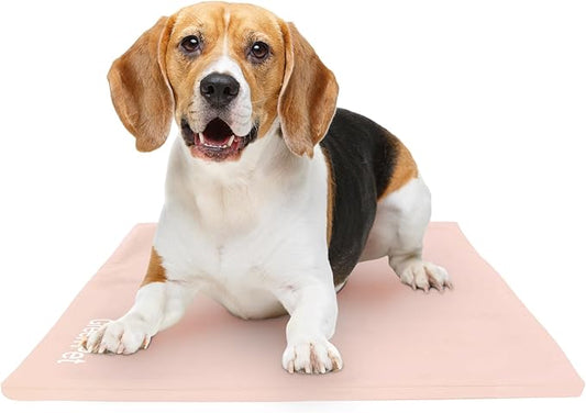 The Green Pet Shop Dog Cooling Mat Cover - Small, Nude/Pink - Protect Your Cool Pet Pad from Dirt & Damage - Machine Washable