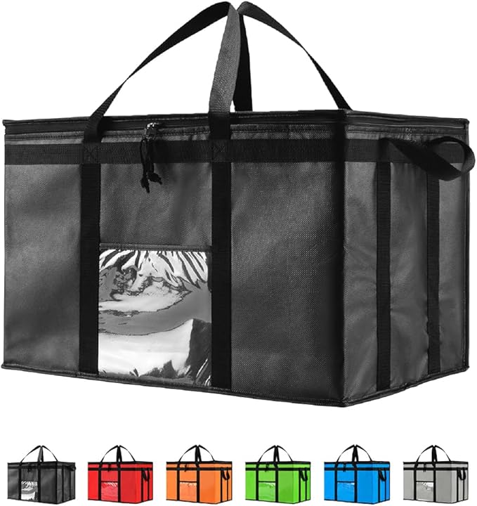 NZ home Insulated Bags for Food Delivery (3XL) Grocery Shopping Cooler Bag, Pizza Delivery, Hot & Cold Catering Tote, Reus...