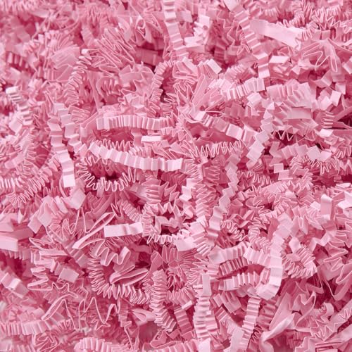 Mefleet 1/2 LB Crinkle Cut Paper Shred Filler 8 oz Light Pink Crinkle Shredded Paper for Gift Box - Gift Basket Bag Filler...