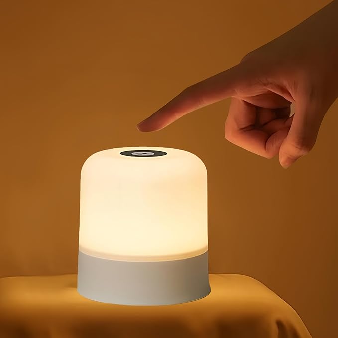 Cravonel Portable Baby Night Light, 3 Color Egg Lights for Nursery, 2400mAh, Small Rechargeable LED Lamp, Dimmable Touch N...