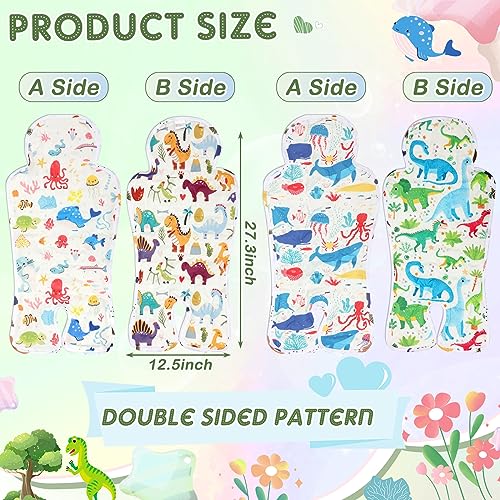Suzile 2 Pcs Baby Gel Car Seat Cooler Pad Double Side Universal Breathable Stroller Cooler Mat Car Seat Cooling Pad Stroll...