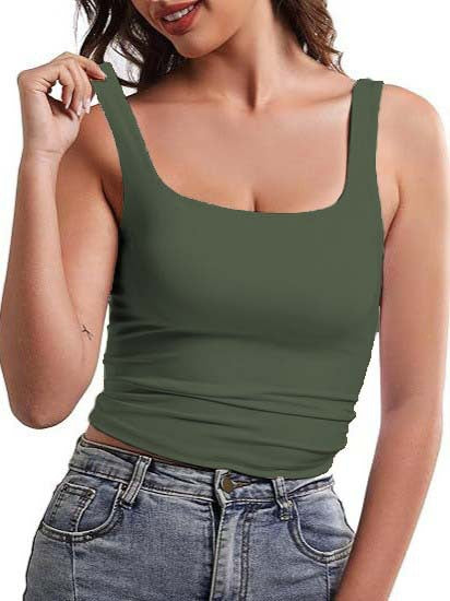 Square Collar Beauty Back Outer Wear Inner Wear Sleeveless Sling