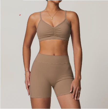 Beauty Back Yoga Clothes Suit Cargo Pocket Sports Suit High Waist Hip Lift Workout Clothes