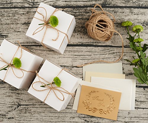 MESHA 4x4x4'' White Gift Boxes 50 PC Bulk Small Gift Box with Lids, Kraft Paper Boxes for Presents, White Bridesmaid Propo...