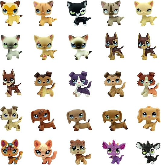 CFCLLBR Random 2PCS Cat Dog Collie Great Dane Dachshund Cocker Spaniel Mini Pet Toys Sets Animal Figures