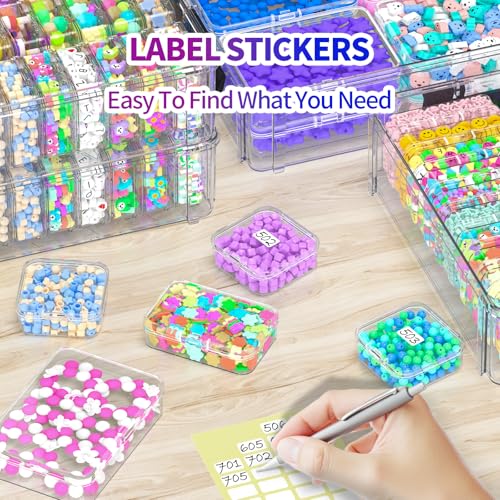 VANSUNS Bead Organizer Box 58 Pcs, 3-Tier Stackable Storage Box, and 3 Different Container Sizes Small Plastic Containers ...