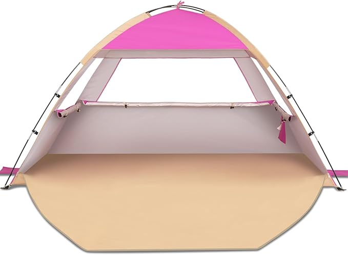 Venustas Beach Tent Sun Shelter for 3/4/6/8 Person, UPF 50+ UV Protection Beach Canopy, Lightweight and Easy Setup Cabana,...