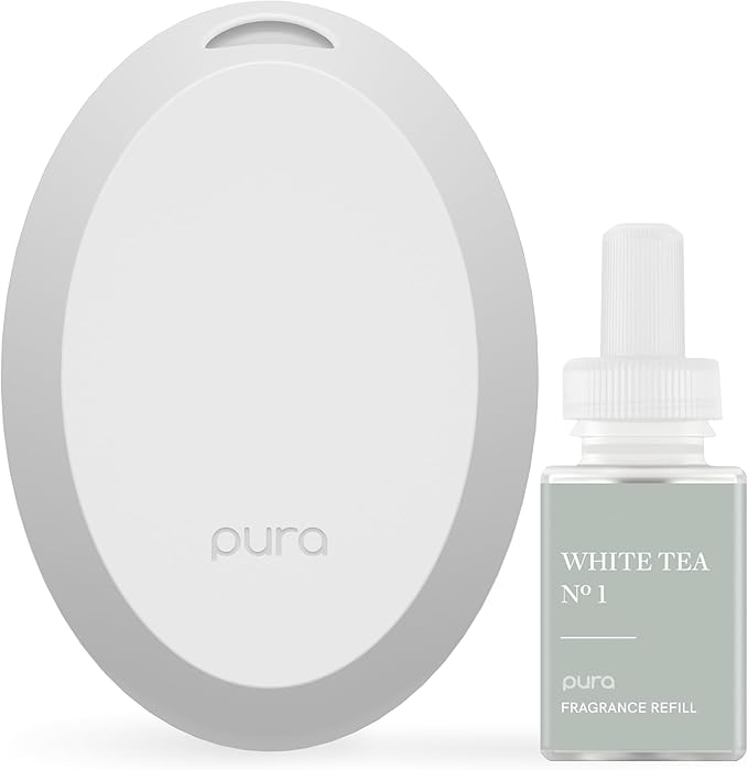 Pura Mini Smart Fragrance Diffuser for Small Spaces Adjustable Smart Home Device with LED Light & Automatic Vial Detection...