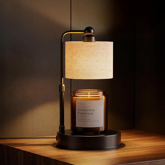 Bingyouth Modern Candle Warmer Lamp with Timer, Modern Farmhouse Candle Warmer, Height Adjustable & Dimmable Electric Cand...