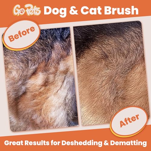 GoPets 2-in-1 Dematting Comb for Dogs, Pet Grooming Rake, Double-Sided Dog Brush for Shedding, Deshedding Brush for Cats, ...