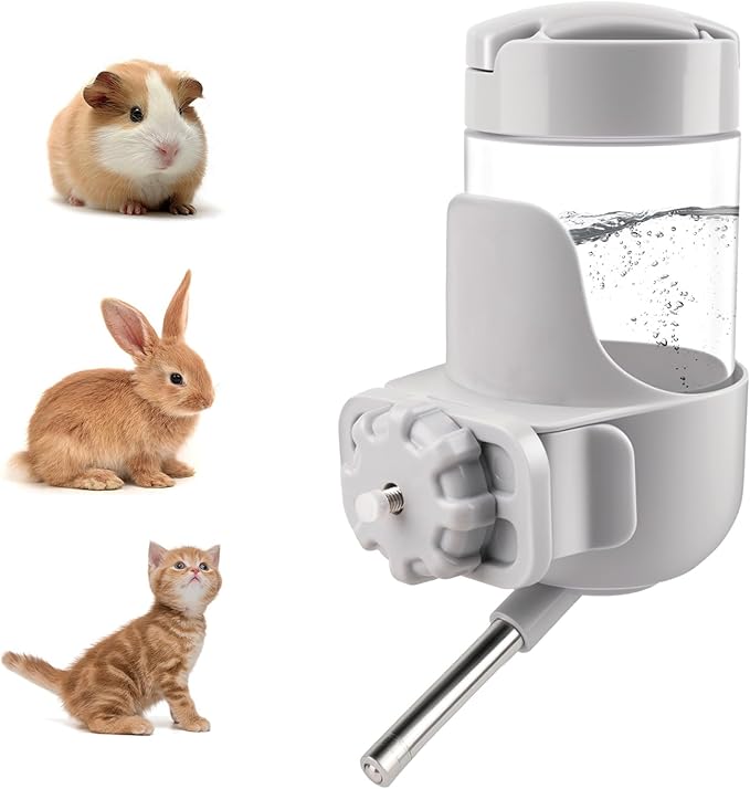Depets Guinea Pig Water Bottle No Drip, 12 oz Small Animal Water Dispenser for Rabbit Hamster Rat Ferret Kitten, Top Refil...