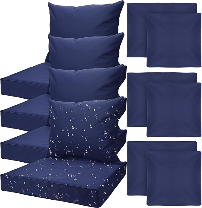 Mindsoft 4 Set Patio Cushion Covers Replacement Water UV Resistant Outdoor Cushion Slipcovers with Zipper Chair Seat Cover...