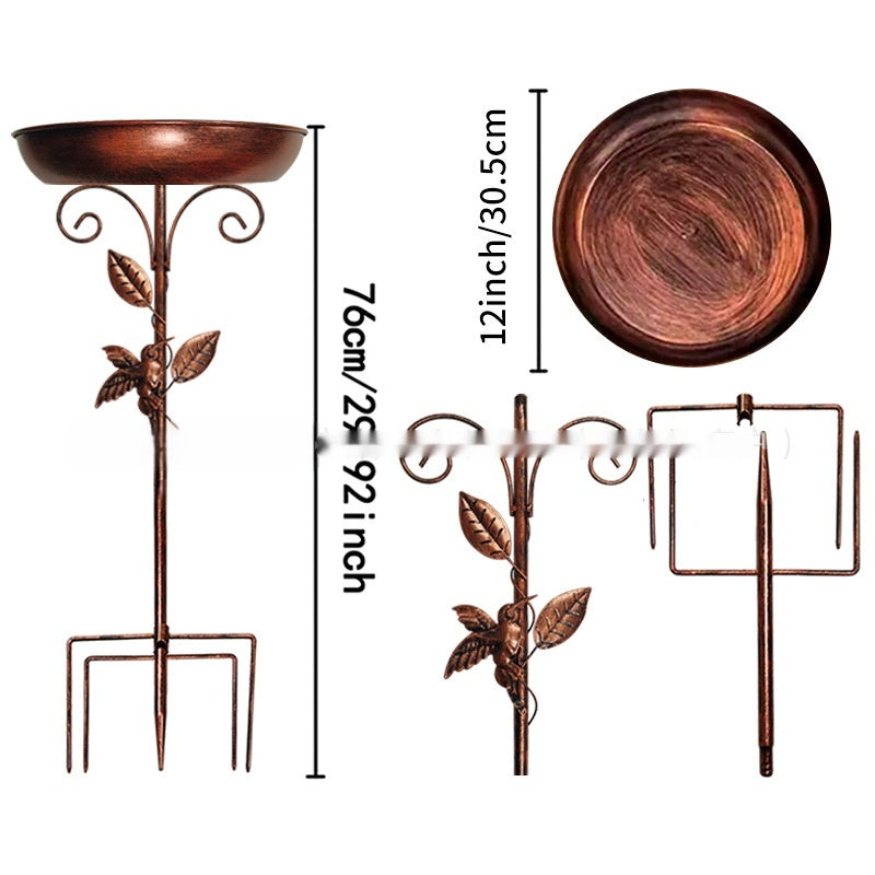 Retro Iron Art Decorative Bird Feeding Flowerpot