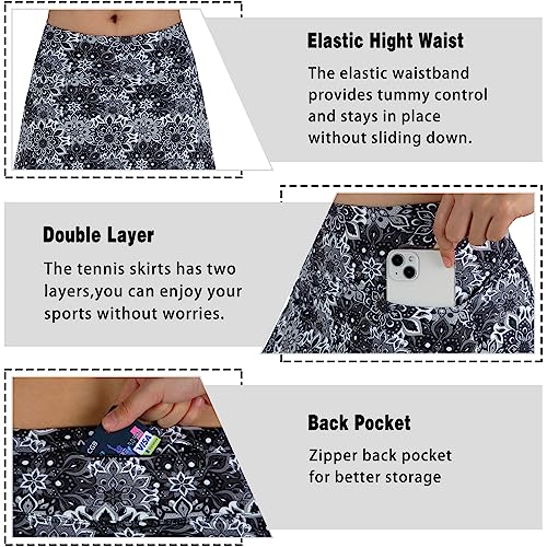 Women's Midi Length Skorts Skirts with 3 Pockets Modest Skirts Women's 24" Knee Length Skort