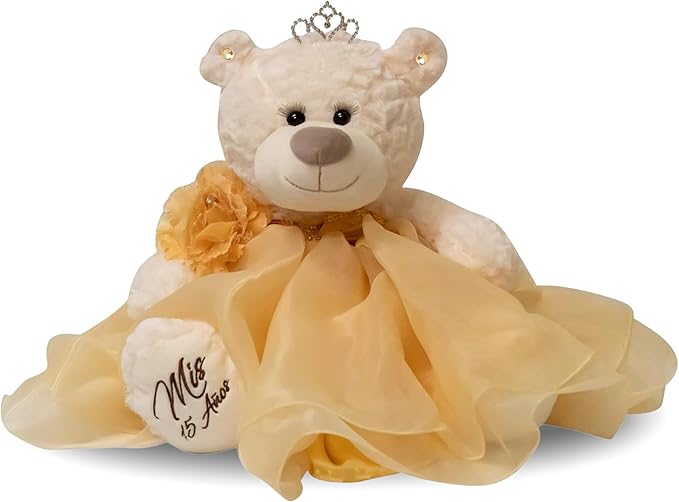 HENTOK Large 20” Quinceañera Teddy Bear Centerpiece – Elegant Dress, Oversized Keepsake Gift for 15 Años, OSO Quinceañera ...