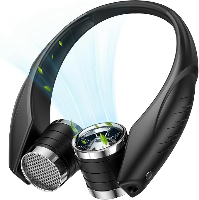 Ausic Portable Neck Fan, Personal Neck Fan with Dual High Speed Turbo Vents, 6000mAh Outdoor Cooling Fan Blow Cold Air, We...
