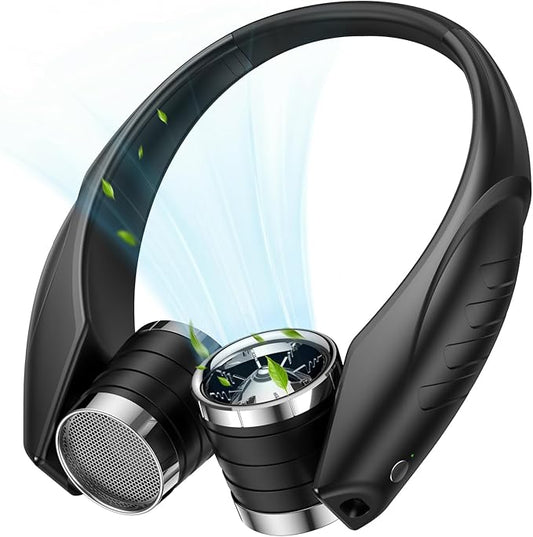 Ausic Portable Neck Fan, Personal Neck Fan with Dual High Speed Turbo Vents, 6000mAh Outdoor Cooling Fan Blow Cold Air, We...