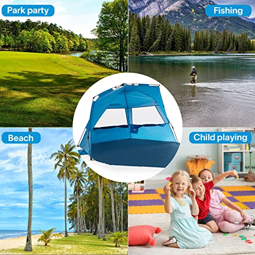 LEEDOR® Beach Tent Sun Shelter Instant Beach Umbrella with UPF 50+ UV Portable Windproof Pop Up Shade for 3 to 4 Person fo...