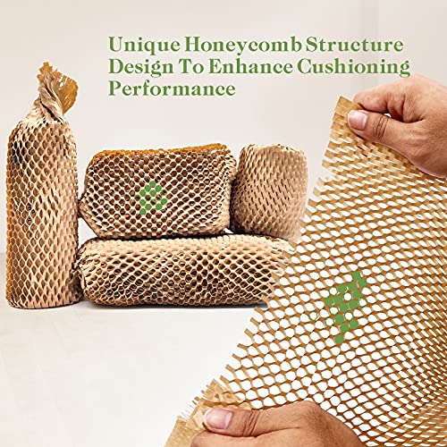 Honeycomb Packing Paper, 15" x 131' Packing Paper Substitute Alternative for Bubble Cushioning Wrap for Moving Shipping Pa...