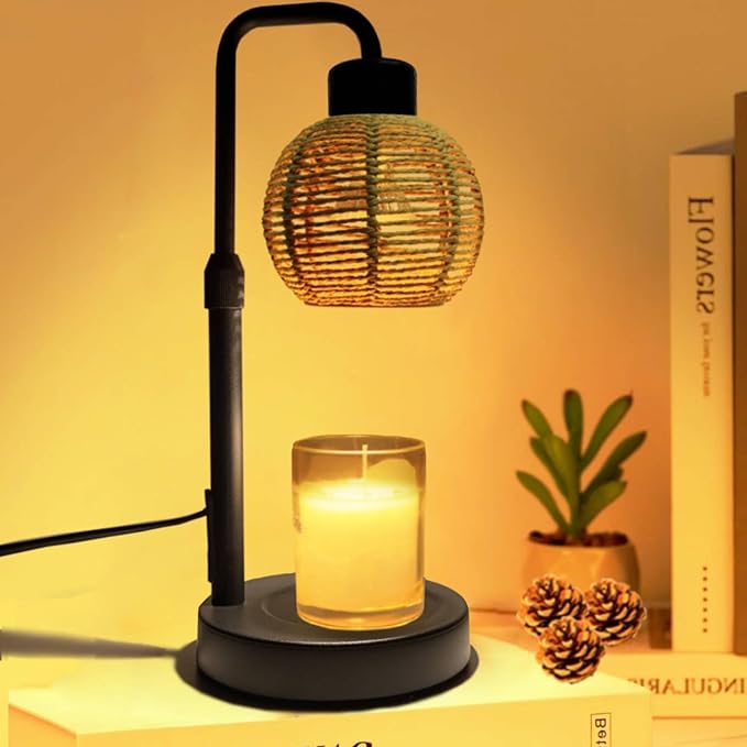 Candle Warmer Lamp, Candle Lamp with Timer Wax Melts Warmer - Dimmable & Height Wax Warmer Lamp for Melting Heating Jar Ca...