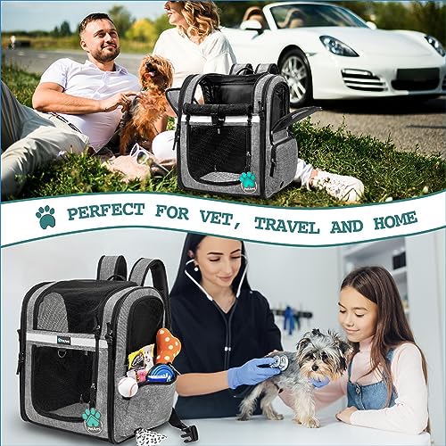 PetAmi Dog Backpack Carrier for Small Large Cat, Pet, Puppies, Ventilated Pet Hiking Backpack Travel Bag, Airline Approved...
