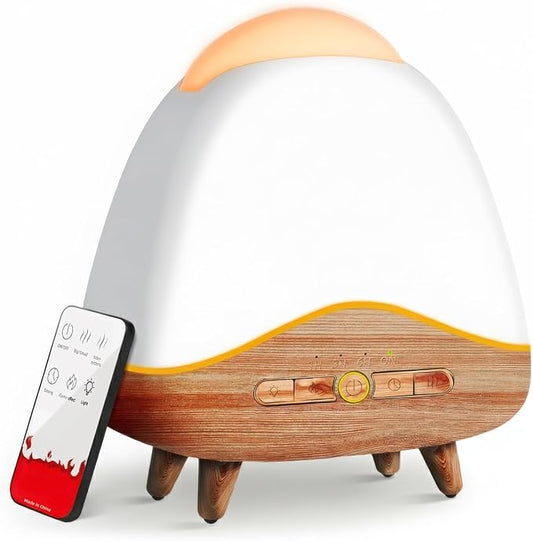 Night Light Essential Oil Diffuser with Flame, 300ML Ultrasonic Aroma Diffuser, 7 Color Lights with Remote Control, Cool M...