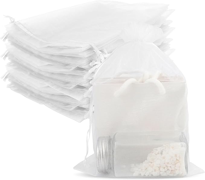 Organza Bags 7x9 inch - Large Mesh Bags Drawstring Organza Gift Bags Jewelry Pouch for Wedding Mother's Day Baby Shower Pa...