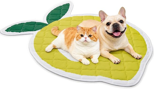 LOOBANI Dog Cooling Mat 38"x50"- Cute Lemon Design Cooling Mat for Dogs (Cool & Warm Side), Waterproof Self-Cooling Mat fo...