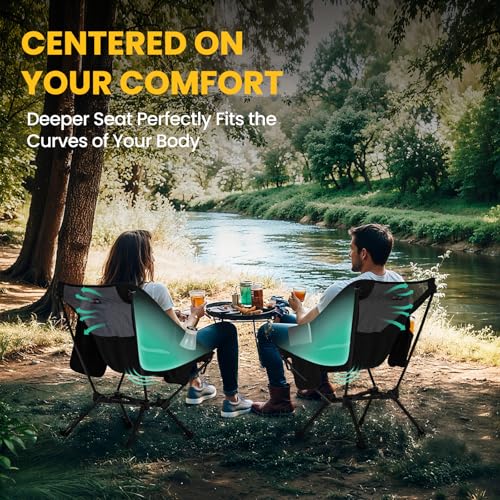 Overmont Ultralight Portable Camping Chair- Lightweight Folding Backpacking Chair, Support up to 330Lbs Compact Beach Chai...