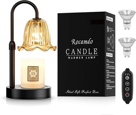 Candle Warmer Lamp with Timer, Birthday for Women Mom, House Warming Gifts Modern Farmhouse Home Decor, Dimmable Wax Melt ...
