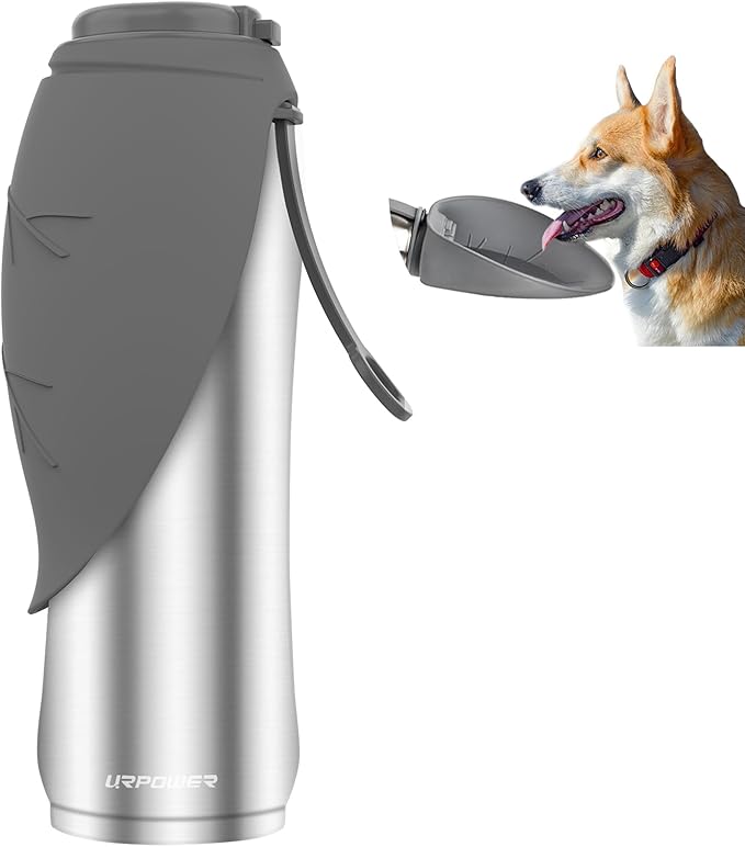 URPOWER 27 Oz Large Dog Water Bottle, Double Wall Insulated Stainless Steel Dog Travel Water Bottle Leak Proof Portable Pe...