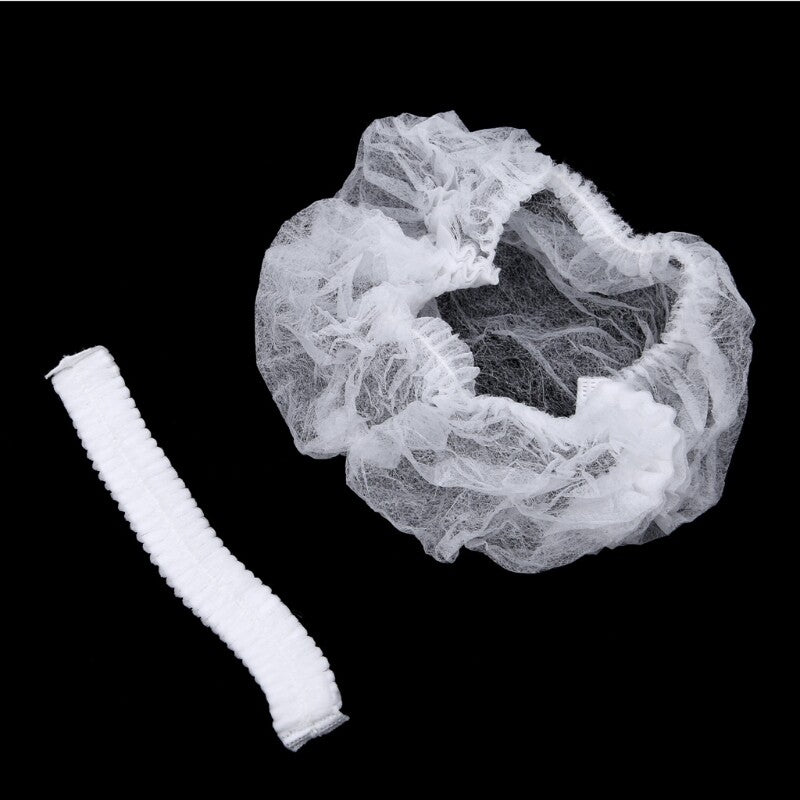10 0 0Pcs Disposable Head Cover Hair Net White Elastic Hair Cap For Beauty Salon