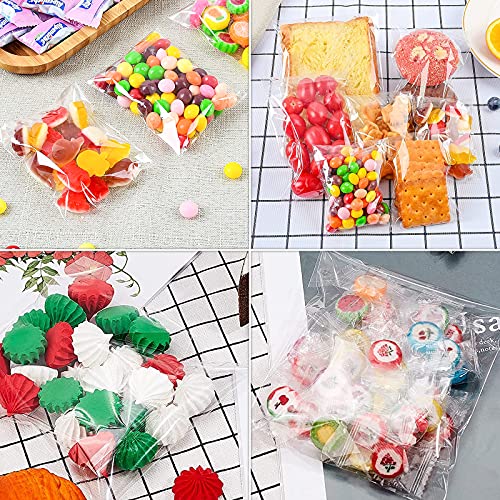 SUREHOME Cookie Bags Cellophane Clear Individual Treat for Cookies, 5x6 Inch Gift Giving Packaging, 100PCS Plastic Self Ad...