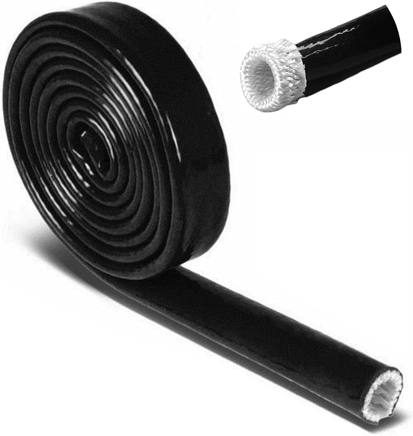 Insulation Heat Shielded Fire Thermo Armor Fire Sleeve Silicone Coated Fiberglass Heat Protection for Automotive Hose Line...