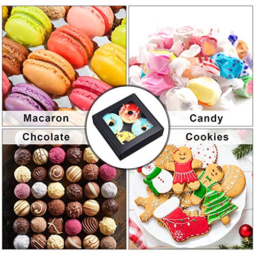 Zonon 30 Pcs Kraft Paper Boxes with Window 4.13 x 4.13 x 1.18 Inch Candy Packaging, Small Gift Boxes, Soap holder, Mini Tr...