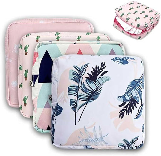 HXLJHALG 4Pcs Sanitary Napkin Storage Bag, Portable Period Pouch Feminine Pads Tampon Organizer Pouch Pad Holder Bag Small...