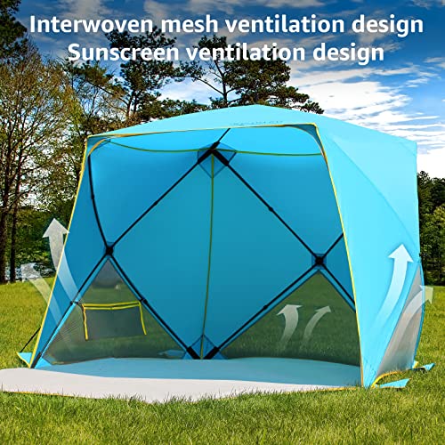 Old Bahama Bay Pop Up Beach Tent, Portable Shade Sun Shelter UPF50+ UV Protection for 4 Person Extendable Floor for Fishin...