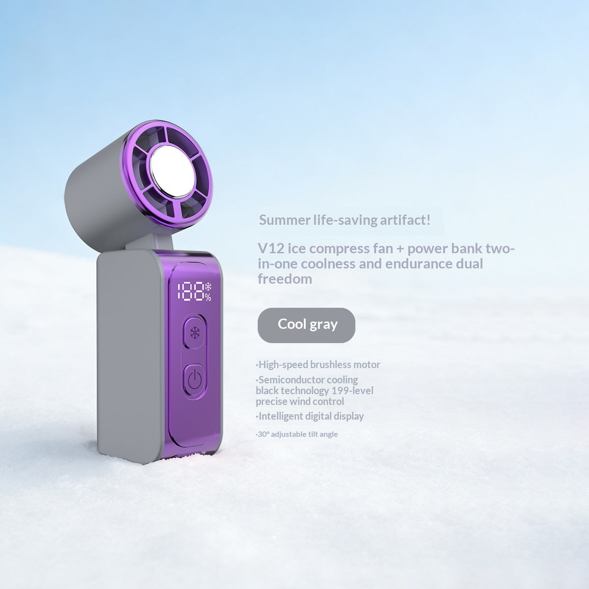 Dual-Use Semiconductor Cooling Ice Pack Portable USB Powerful Fan