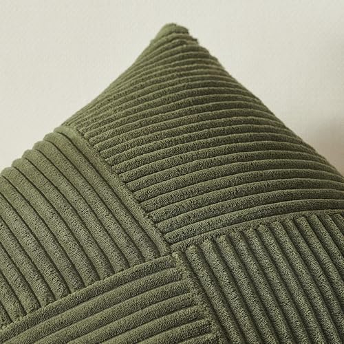 Topfinel Olive Green Decorative Throw Pillow Covers Set of 2 18x18 Inches for Couch Bed Sofa, Boho Aesthetic Home Decor, S...
