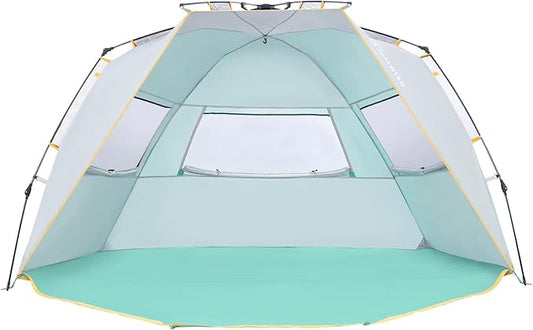 Wolfwise Instant Beach Tent Sun Shelter with Zippered Extendable Porch for Privacy, Portable Beach Tents with Carrying Ba...