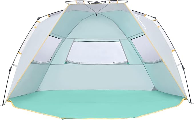 Wolfwise Instant Beach Tent Sun Shelter with Zippered Extendable Porch for Privacy, Portable Beach Tents with Carrying Ba...