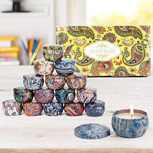 WuNa Scented Candles Gifts Set 16 Pack Soy Wax Travel Tin Jar Candles for Home 2.5 OZ Aromatherapy Candles Gift for Mom fo...