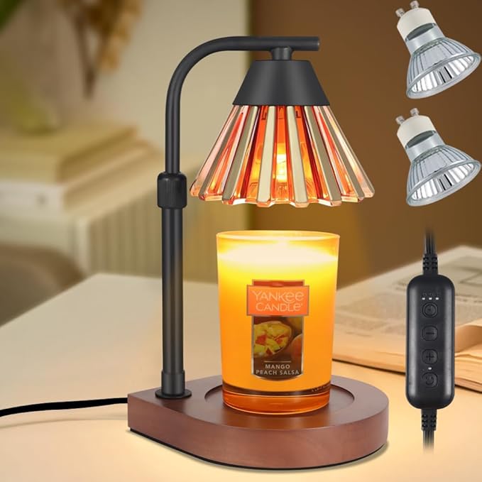 Dimmer Candle Warmer Lamp with Timer Adjustable Height Electric Wax Warmer for Jar Candles Home Offices Decor Birthday for...
