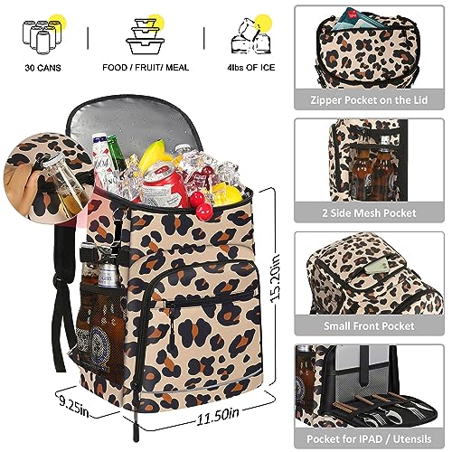 Cooler Backpack Insulated Leakproof Waterproof Backpack Cooler Bag 30/45 Cans, Large Capacity Lightweight Travel Camping B...