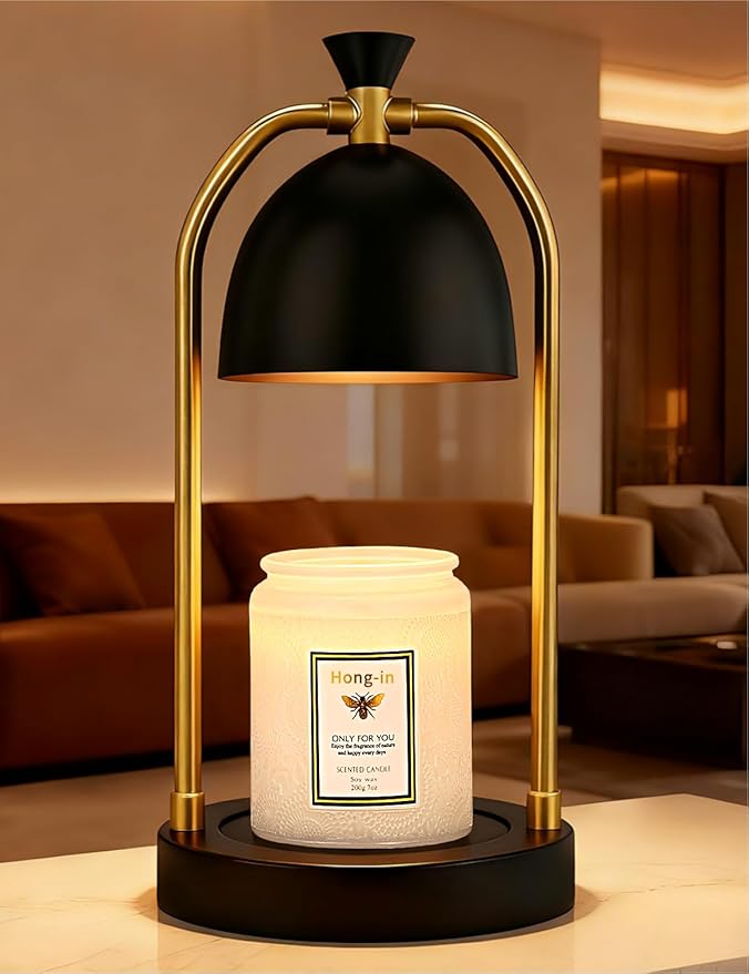 Hong-in Candle Warmer Lamp - with Timer & Dimmable, Cozy Birthday Gift for Women Mom, Modern Home Decor House Warming Gift...