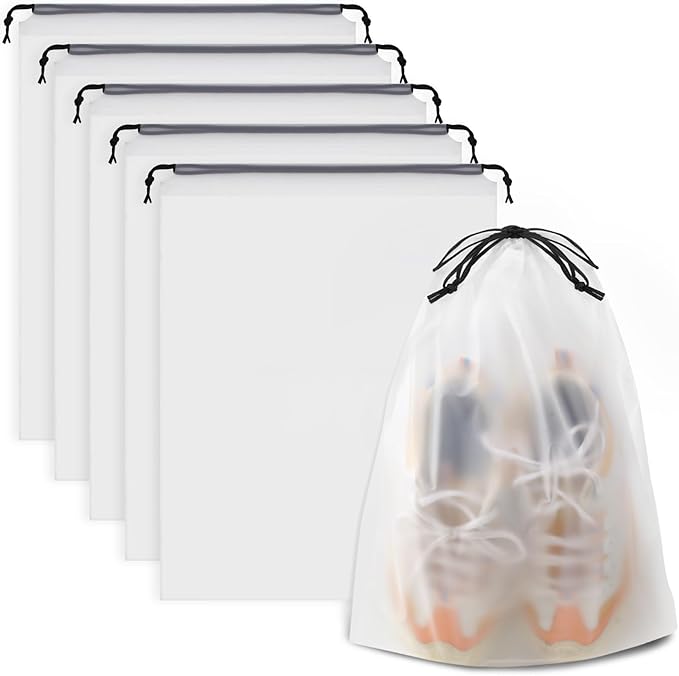 COIDEA, Waterproof Travel Drawstring Shoe Bags for Packing, Storage, Travel Essentials for Men and Women, 15.7 x 11.8 inch...