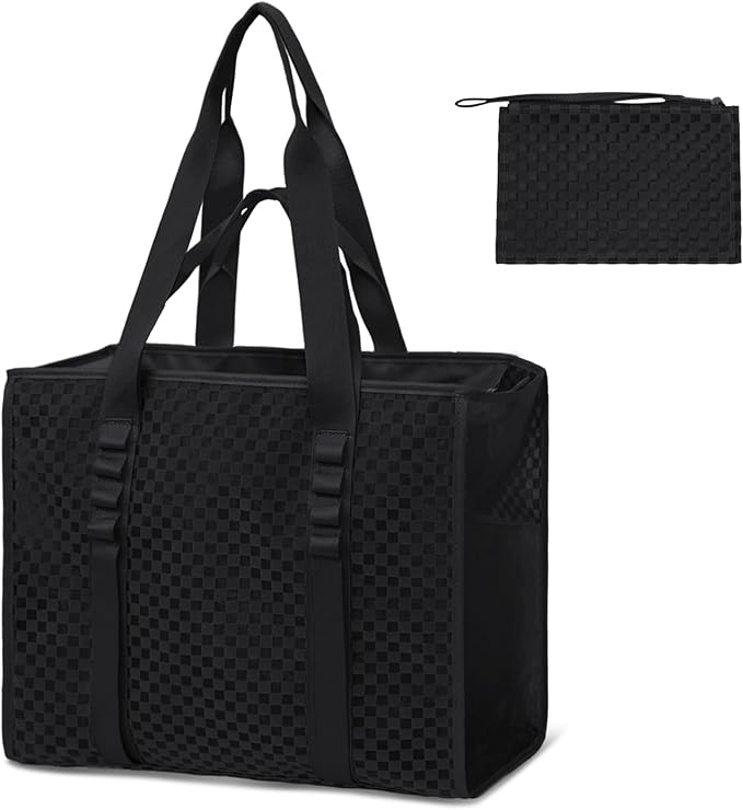 MOMINSIDE Beach Bags for Women Mesh Beach Bag - Large Beach Tote Bag with Zipper, 2 Insulated Pocket, Hat & Towel Clips, F...