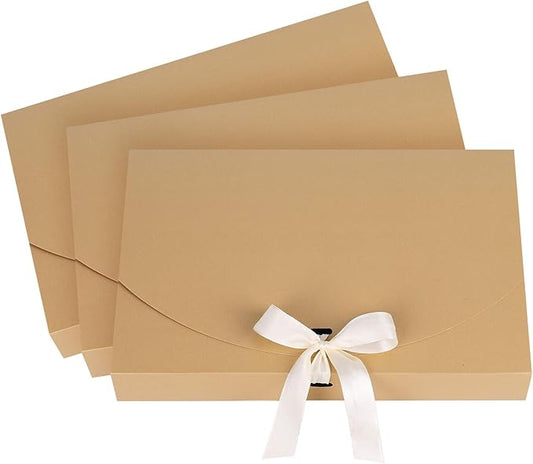 10Pcs Gift Boxes with Ribbon Bowknot Kraft Paper Gift Bag Envelope Wrapping Box Scarf Lingerie Necklace Shirt Gift Packagi...