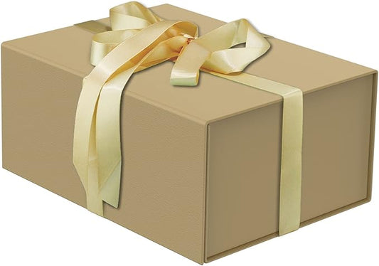 MOYEUPAC Glod Gift Box,9" X 7" X 4" with Lids for Presents Magnetic Closure Gift Packaging for Christmas,Thanksgiving, Bir...